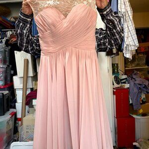 ALBIZIA HAND MADE BRIDESMAID OR WEDDING DRESS SIZE 6 CORAL/PINK DRESS LIKE NEW